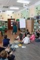 	Dzieci oglądają rysunki na flipcharcie	