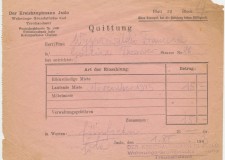 Powiększ zdjęcie Kwit z 1943 roku z adresem „ul. Tarnowska 86” — obecnie ul. Stróżowska