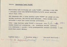 Powiększ zdjęcie Pismo ogłaszające likwidację cyrku „Clown”; 1972 rok