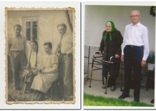 Powiększ zdjęcie Na zdjęciu po lewej dziewczyna z warkoczami to Emilia Gryboś. Na drugiej fotografii Emilia Gryboś wiele lat później wraz z mężem Józefem Urzędowskim